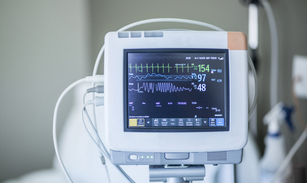 Medical vital signs monitor in a hospital