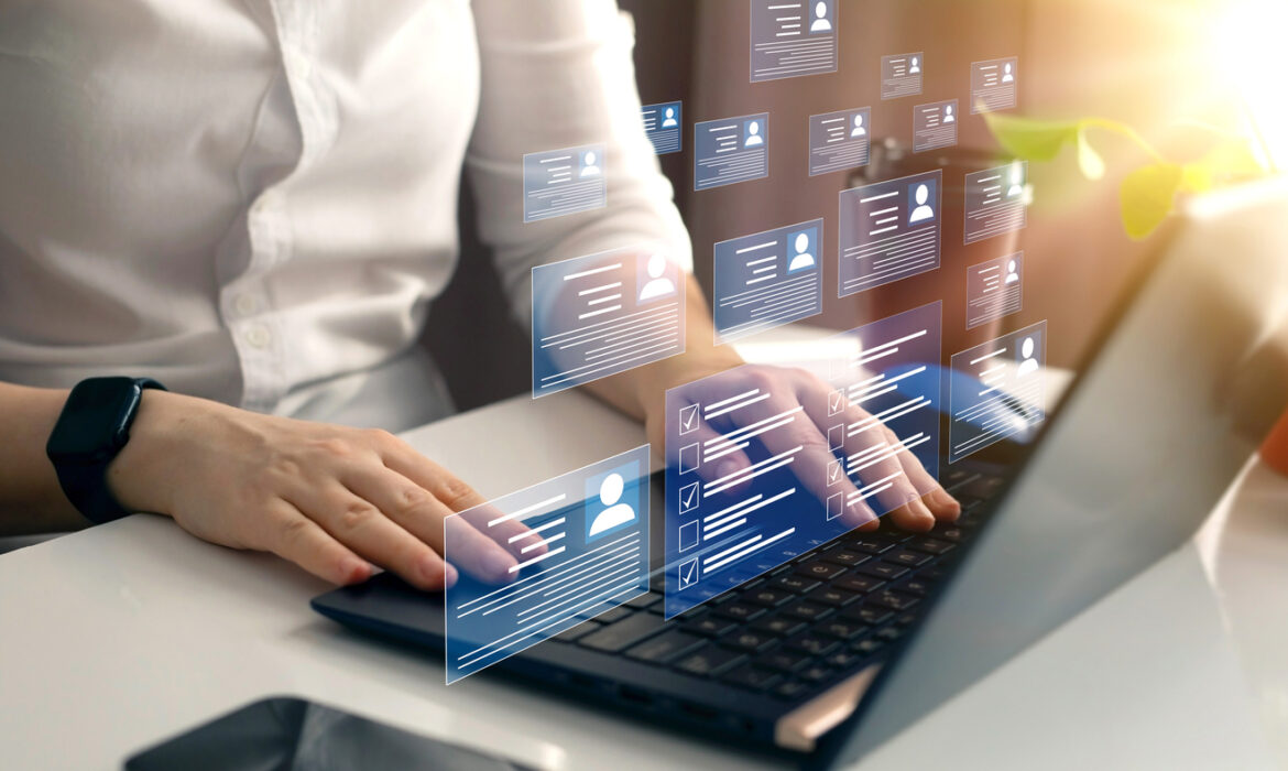 Employees must complete the online survey form, answer the test questions.Marked checklist on a clipboard. Human resources and management concept.